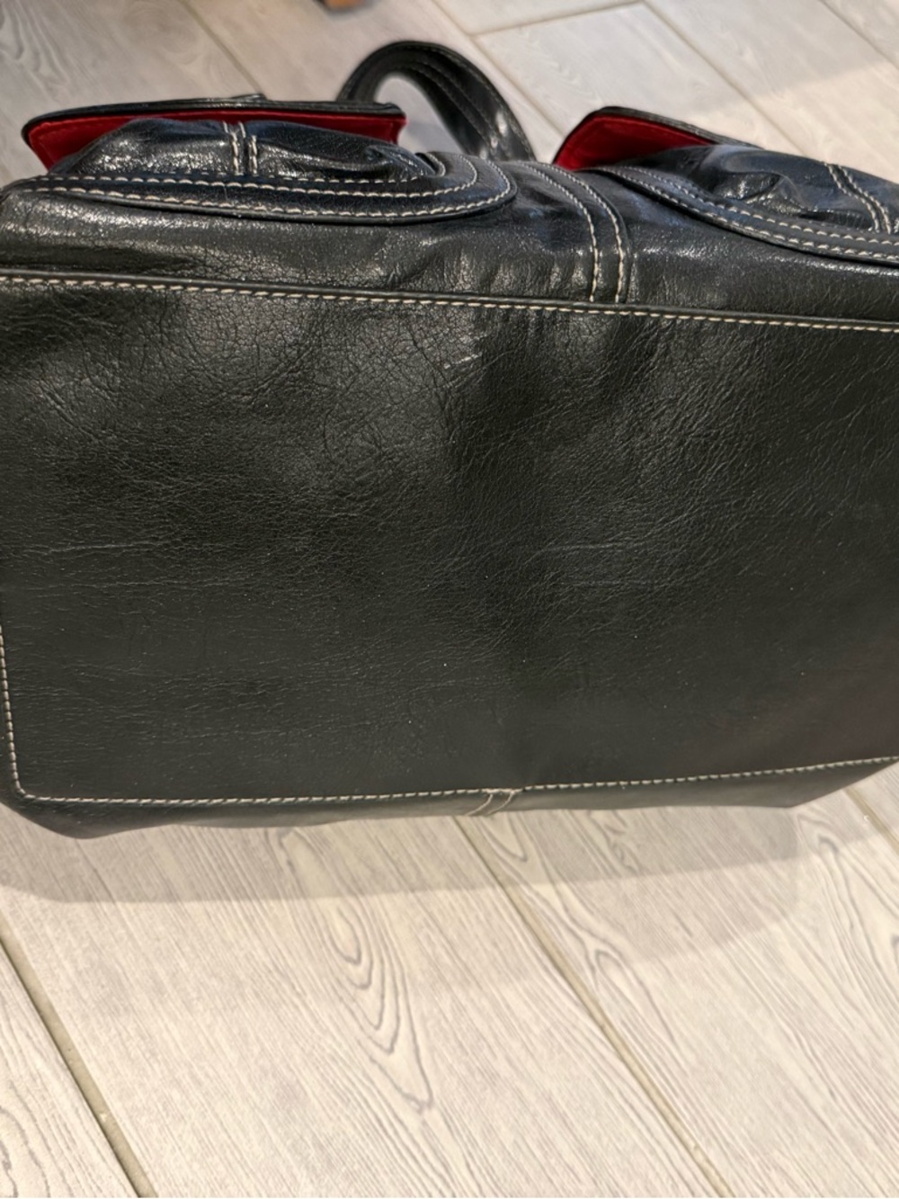 Y2k Kathy Vanzeeland for Nine West Faux  Leather Shoulder Bag with Front Pockets - Picture 6 of 16